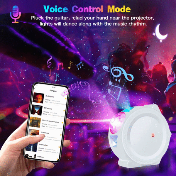 Smart LED Galaxy Projector – Bluetooth Speaker & Voice-Controlled Starry Sky Night Light for Bedroom Decor - Image 11