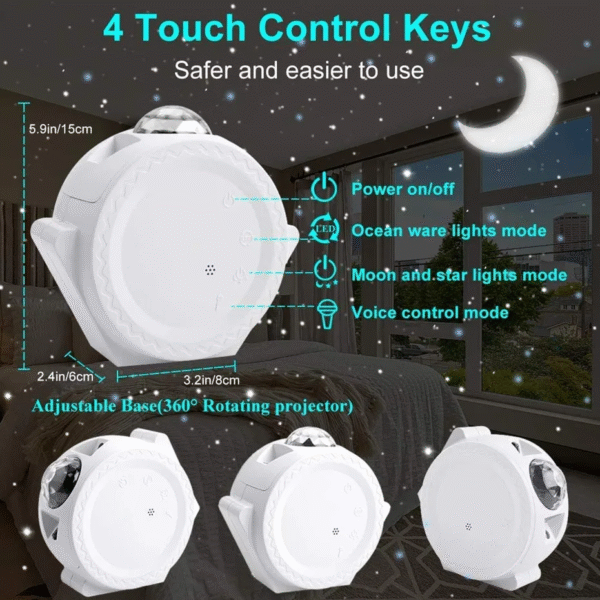 Smart LED Galaxy Projector – Bluetooth Speaker & Voice-Controlled Starry Sky Night Light for Bedroom Decor - Image 9