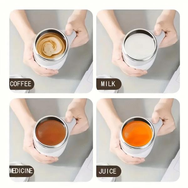 380ml Magnetic Self-Stirring Mug – Electric Stainless Steel Mixer Cup for Coffee, Milk & Juice - Image 7