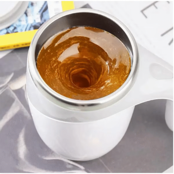 380ml Magnetic Self-Stirring Mug – Electric Stainless Steel Mixer Cup for Coffee, Milk & Juice - Image 4